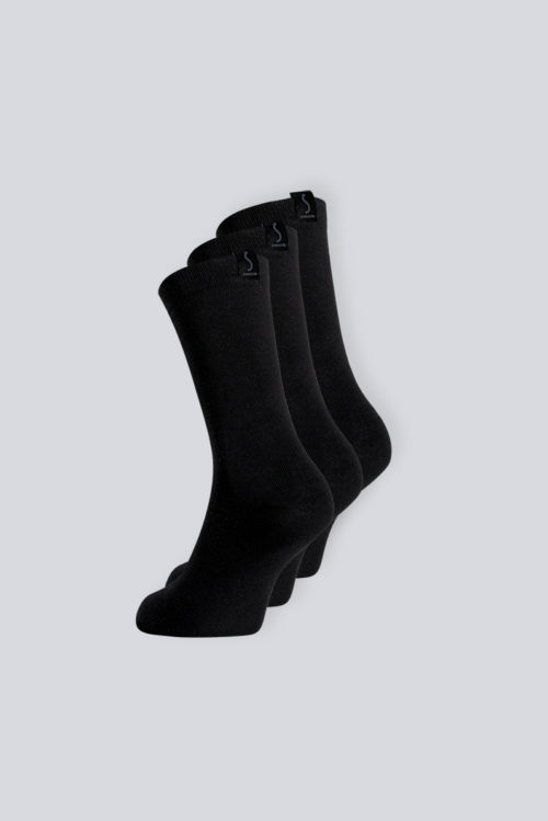 trois paires de chaussettes noires mi-mollet pour homme de la marque S BORDEAUX