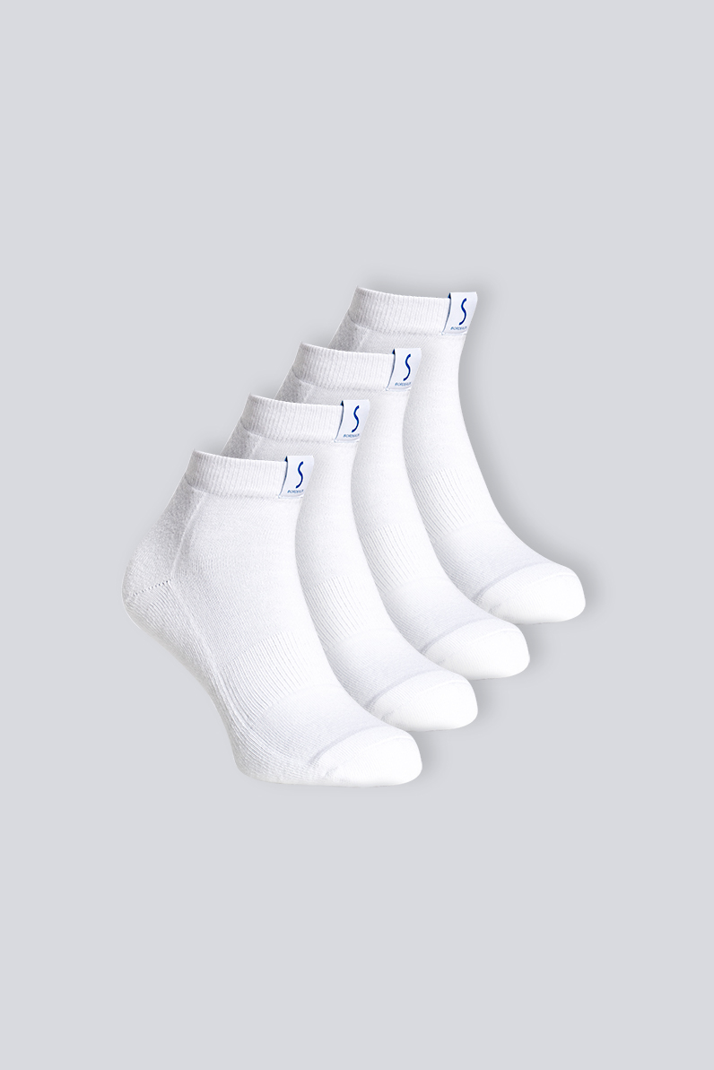 Quatre paires de chaussettes socquettes blanches pour le sport pour homme de la marque S BORDEAUX