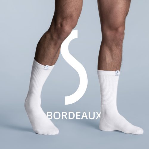 Paire de chaussettes mi-mollet blanches pour le sport pour homme de la marque S BORDEAUX