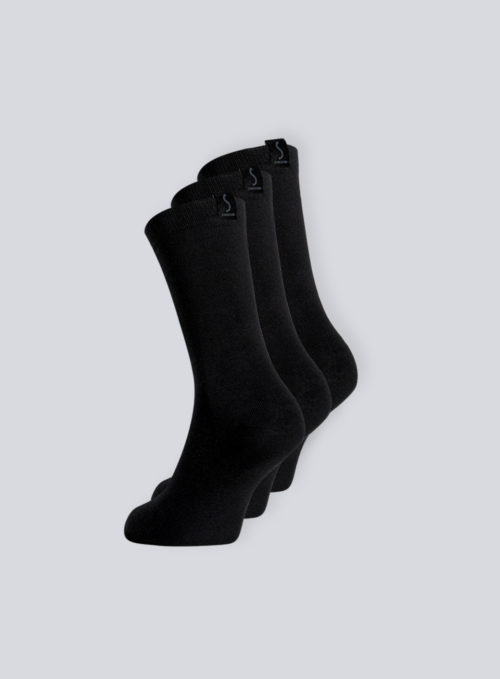 Trois paires de chaussettes noirs pour homme mi-mollet de la marque S BORDEAUX