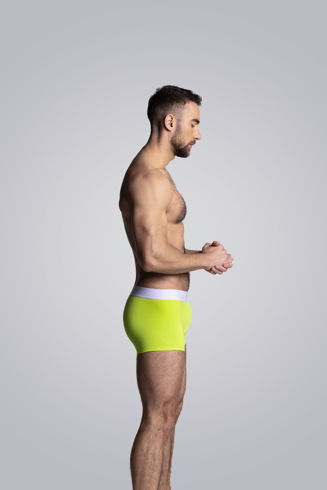 Boxer vert lime en coton